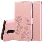 For Xiaomi Redmi 8 Rose Embossed Horizontal Flip PU Leather Case, with Holder & Card Slots & Wallet(Rose Gold)