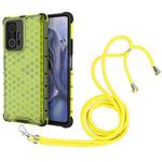 For Xiaomi Mi 11T / 11T Pro Shockproof Honeycomb PC + TPU Case with Neck Lanyard(Green)