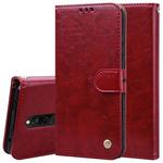 For Xiaomi Redmi 8 Business Style Oil Wax Texture Horizontal Flip Leather Case, with Holder & Card Slots & Wallet(Red)