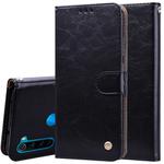 For Xiaomi Redmi Note 8 Business Style Oil Wax Texture Horizontal Flip Leather Case, with Holder & Card Slots & Wallet(Black)