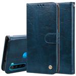 For Xiaomi Redmi Note 8 Business Style Oil Wax Texture Horizontal Flip Leather Case, with Holder & Card Slots & Wallet(Blue)