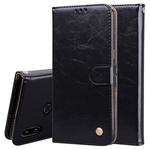 For Galaxy A10s Business Style Oil Wax Texture Horizontal Flip Leather Case, with Holder & Card Slots & Wallet(Black)