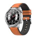 MX13 1.3 inch IPS Touch Screen IP68 Waterproof Smart Watch, Support Sleep Monitoring / Heart Rate Monitoring / Bluetooth Earphone Play Music / Bluetooth Call, Style: Leather Strap(Brown)
