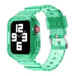 Glacier Transparent TPU Integrated Watch Band Watch Band For Apple Watch Series 7 41mm(Transparent Green)