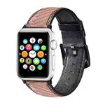 Carbon Fiber Texture Leather Watch Band Watch Band For Apple Watch Series 8&7 41mm / SE 2&6&SE&5&4 40mm / 3&2&1 38mm(Brown Black)