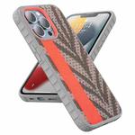 Mutural Coconut Series PC+TPU Gypsophila Fluorescent Woven Phone Protective Case For iPhone 13(Orange Zebra)