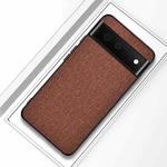 For Google Pixel 6 Pro Shockproof Cloth Texture PC+ TPU Protective Case(Brown)