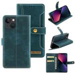 Copper Buckle Horizontal Flip Leather Phone Case with Holder & Card Slots & Wallet For iPhone 13(Green)