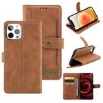 Copper Buckle Horizontal Flip Leather Phone Case with Holder & Card Slots & Wallet For iPhone 12 Pro Max(Brown)