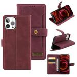 For iPhone 12 Pro Max Copper Buckle Horizontal Flip Leather Phone Case with Holder & Card Slots & Wallet(Maroon)
