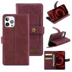 Copper Buckle Horizontal Flip Leather Phone Case with Holder & Card Slots & Wallet For iPhone 12 Pro(Maroon)