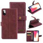 Copper Buckle Horizontal Flip Leather Phone Case with Holder & Card Slots & Wallet For iPhone XS Max(Maroon)
