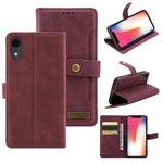 Copper Buckle Horizontal Flip Leather Phone Case with Holder & Card Slots & Wallet For iPhone XR(Maroon)