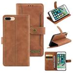 Copper Buckle Horizontal Flip Leather Phone Case with Holder & Card Slots & Wallet For iPhone 8 Plus & 7 Plus(Brown)