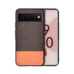 For Google Pixel 6 Shockproof Splicing PU + Cloth Protective Case(Brown)