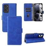 For OPPO Realme GT Neo2 Solid Color Skin Feel Magnetic Buckle Horizontal Flip Calf Texture PU Phone Case(Blue)