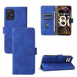 For OPPO Realme 8i Solid Color Skin Feel Magnetic Buckle Horizontal Flip Calf Texture PU Phone Case(Blue)