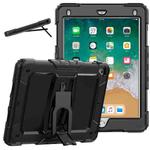 Shockproof Colorful Silicone + Black PC Tablet Protective Case with Holder & Shoulder Strap For iPad 9.7 2018 / 2017(Black)