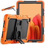 Shockproof Colorful Silicone + Black PC Tablet Protective Case with Holder & Shoulder Strap For Samsung Galaxy Tab A7 2020 T500(Orange)