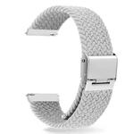 22mm Universal Metal Buckle Nylon Braided Watch Band(White)