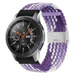 22mm Universal Metal Buckle Nylon Braided Watch Band(Z Purple)