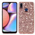 For Galaxy A10S Glittery Powder Shockproof TPU Case(Rose Rold)
