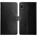 For Samsung Galaxy A10s Y Stitching Horizontal Flip Leather Case with Holder & Card Slots & Wallet & Photo Frame(Black)