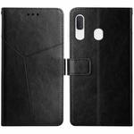 For Samsung Galaxy A20 / A30 Y Stitching Horizontal Flip Leather Case with Holder & Card Slots & Wallet & Photo Frame(Black)