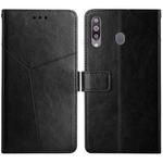 For Samsung Galaxy A20s Y Stitching Horizontal Flip Leather Case with Holder & Card Slots & Wallet & Photo Frame(Black)