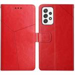 For Samsung Galaxy A32 4G Y Stitching Horizontal Flip Leather Case with Holder & Card Slots & Wallet & Photo Frame(Red)