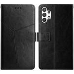 For Samsung Galaxy A32 5G Y Stitching Horizontal Flip Leather Case with Holder & Card Slots & Wallet & Photo Frame(Black)