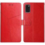 For Samsung Galaxy A41 EU Version Y Stitching Horizontal Flip Leather Case with Holder & Card Slots & Wallet & Photo Frame(Red)