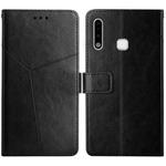 For Samsung Galaxy A70e Y Stitching Horizontal Flip Leather Case with Holder & Card Slots & Wallet & Photo Frame(Black)