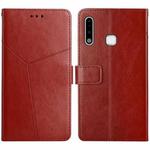For Samsung Galaxy A70e Y Stitching Horizontal Flip Leather Case with Holder & Card Slots & Wallet & Photo Frame(Brown)