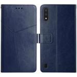 For Samsung Galaxy M10 / A10 Y Stitching Horizontal Flip Leather Case with Holder & Card Slots & Wallet & Photo Frame(Blue)