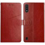 For Samsung Galaxy M10 / A10 Y Stitching Horizontal Flip Leather Case with Holder & Card Slots & Wallet & Photo Frame(Brown)