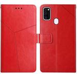 For Samsung Galaxy M21 / M30s Y Stitching Horizontal Flip Leather Case with Holder & Card Slots & Wallet & Photo Frame(Red)