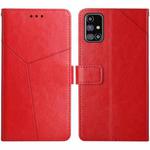 For Samsung Galaxy M31s Y Stitching Horizontal Flip Leather Case with Holder & Card Slots & Wallet & Photo Frame(Red)