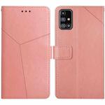 For Samsung Galaxy M31s Y Stitching Horizontal Flip Leather Case with Holder & Card Slots & Wallet & Photo Frame(Rose Gold)