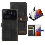 For Xiaomi Mi 11 Ultra Copper Buckle Horizontal Flip Leather Phone Case with Holder & Card Slots & Wallet(Black)