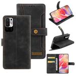 For Xiaomi Redmi Note 10 5G / Poco M3 Pro / Redmi Note 10T Copper Buckle Flip Leather Phone Case(Black)