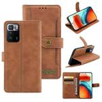 For Xiaomi Redmi Note 10 Pro 5G / Poco X3 GT Copper Buckle Flip Leather Phone Case(Brown)