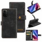 For Xiaomi Redmi K40 Copper Buckle Horizontal Flip Leather Phone Case with Holder & Card Slots & Wallet(Black)