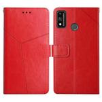 For Honor 9X Lite Y Stitching Horizontal Flip Leather Phone Case with Holder & Card Slots & Wallet & Photo Frame(Red)