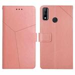 For Honor Y8s Y Stitching Horizontal Flip Leather Phone Case with Holder & Card Slots & Wallet & Photo Frame(Rose Gold)