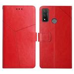 For Huawei P Smart 2020 Y Stitching Horizontal Flip Leather Phone Case with Holder & Card Slots & Wallet & Photo Frame(Red)