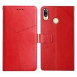 For Huawei P20 Lite Y Stitching Horizontal Flip Leather Phone Case with Holder & Card Slots & Wallet & Photo Frame(Red)