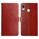 For Huawei P20 Lite Y Stitching Horizontal Flip Leather Phone Case with Holder & Card Slots & Wallet & Photo Frame(Brown)