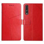 For Huawei P20 Pro Y Stitching Horizontal Flip Leather Phone Case with Holder & Card Slots & Wallet & Photo Frame(Red)
