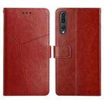For Huawei P20 Pro Y Stitching Horizontal Flip Leather Phone Case with Holder & Card Slots & Wallet & Photo Frame(Brown)